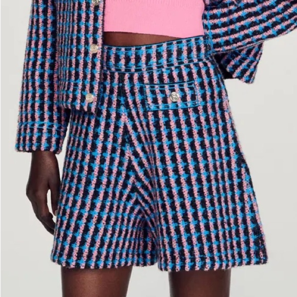 Sandro Gilo Tweed Mini Shorts